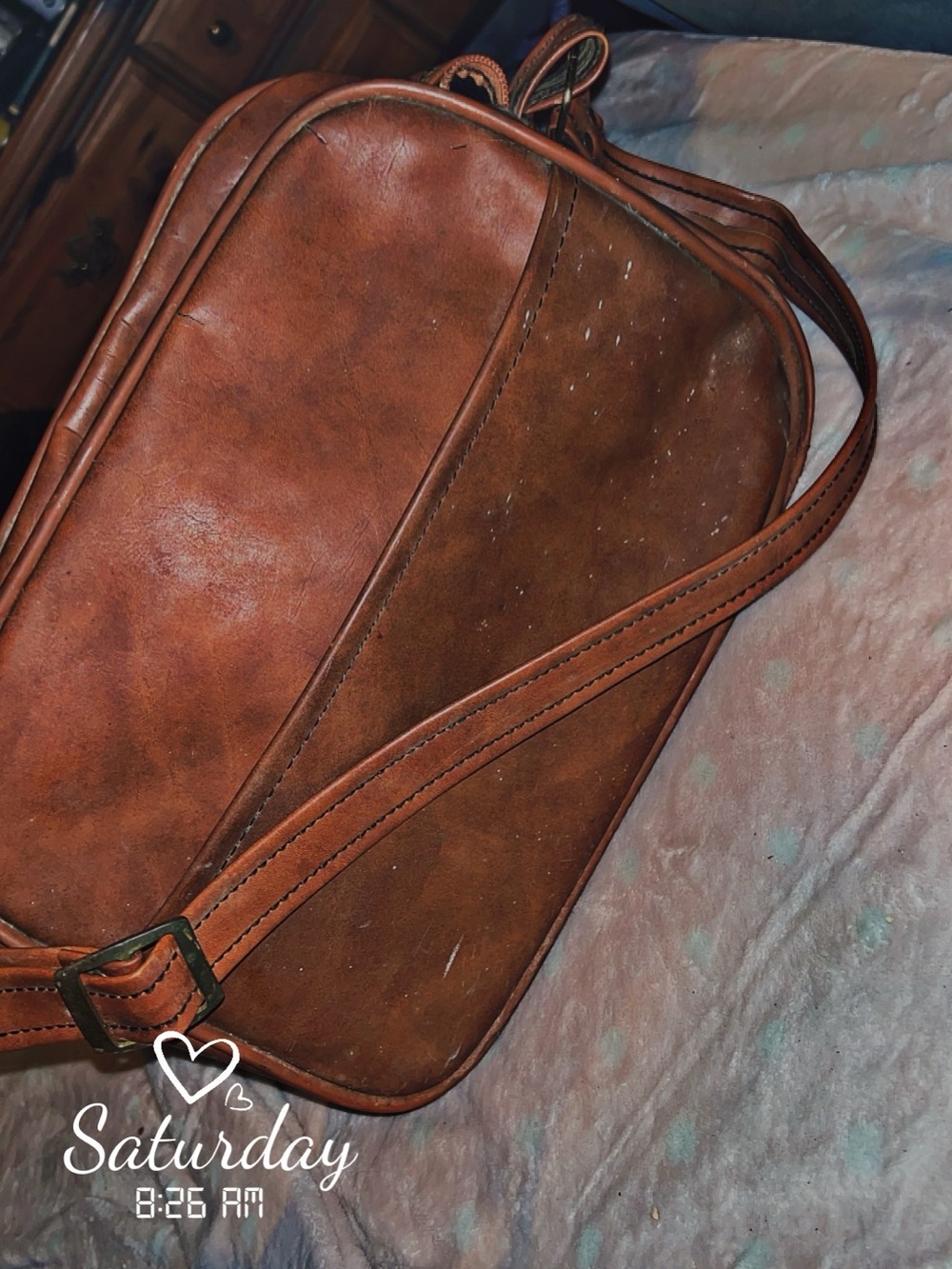 Classic Brown Leather Crossbody Bag for Men